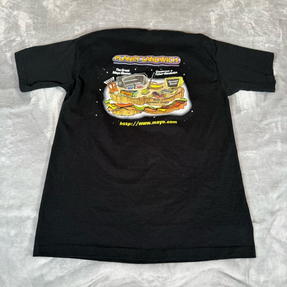 Vintage Planet Sandwich Mayonnaise Promo T Shirt Mens L Slim Fit Single Stitch - Picture 2 of 8
